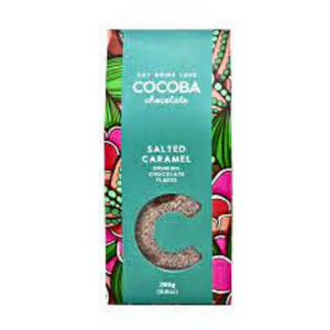 COCOBA SALTED CARAMEL DRINKING CHOCOLATE FLAKES 250G