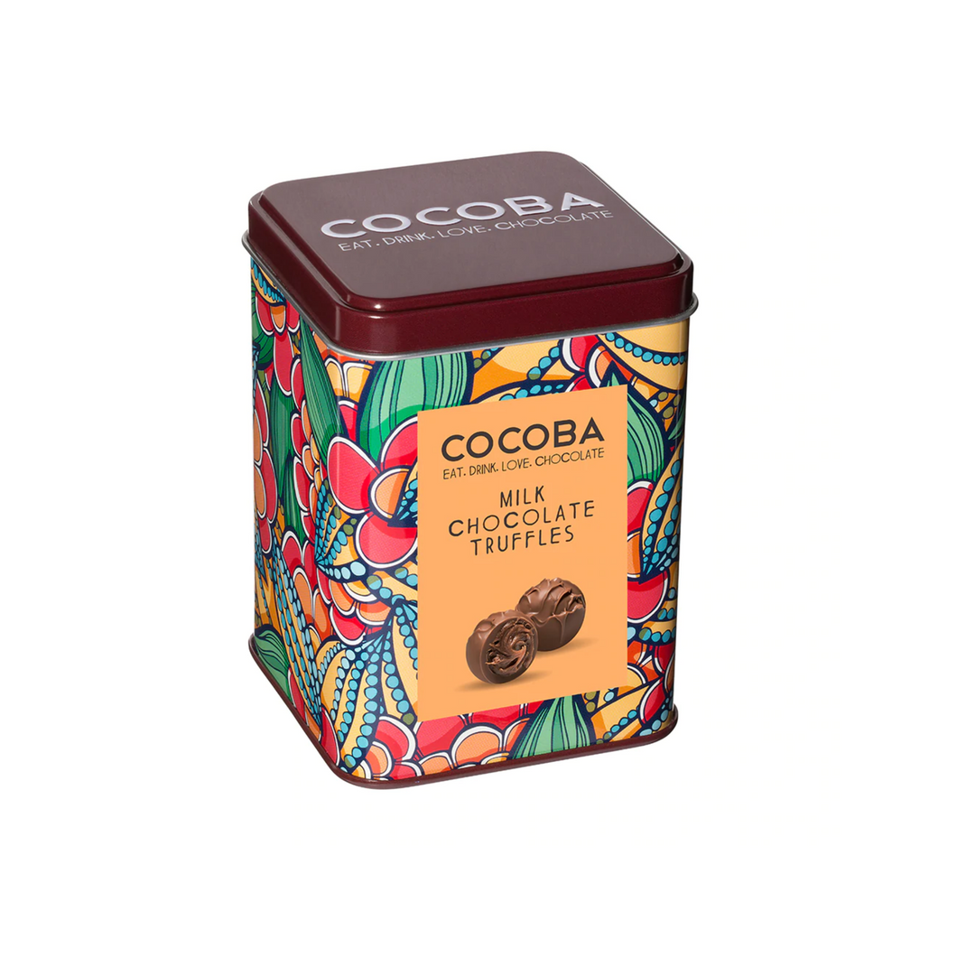 COCOBA MILK CHOCOLATE TRUFFLES IN GIFT TIN 120G
