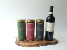 Load image into Gallery viewer, MEDITERRENEAN ANTIPASTO WITH OLIVE WOOD BOARD &amp; WINE