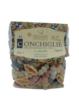 Load image into Gallery viewer, SICILIAN EXQUISITENESS CONCHIGLIE 5 COLORI RIGATE 250G