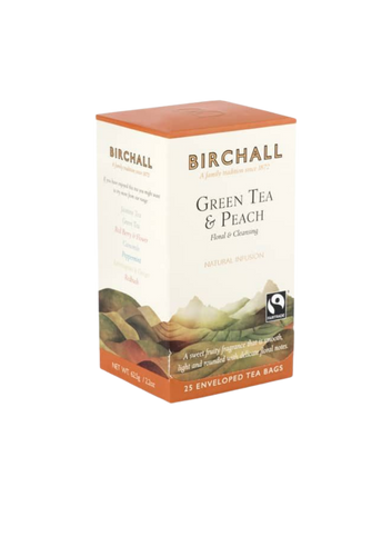 BIRCHALL GREEN TEA & PEACH FLORAL & CLEANSING 15 TEA BAGS