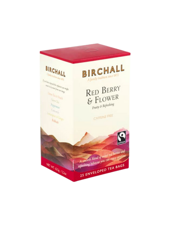 BIRCHALL RED BERRY & FLOWER FRUITY & REFRESHING CAFFEINE FREE 15 TEA BAGS