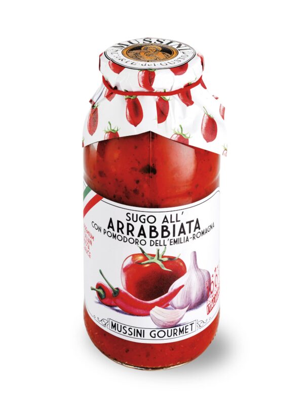 MUSSINI ARRABBIATA TOMATO CHILLI & GARLIC SAUCE 260G